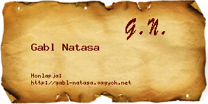 Gabl Natasa névjegykártya
